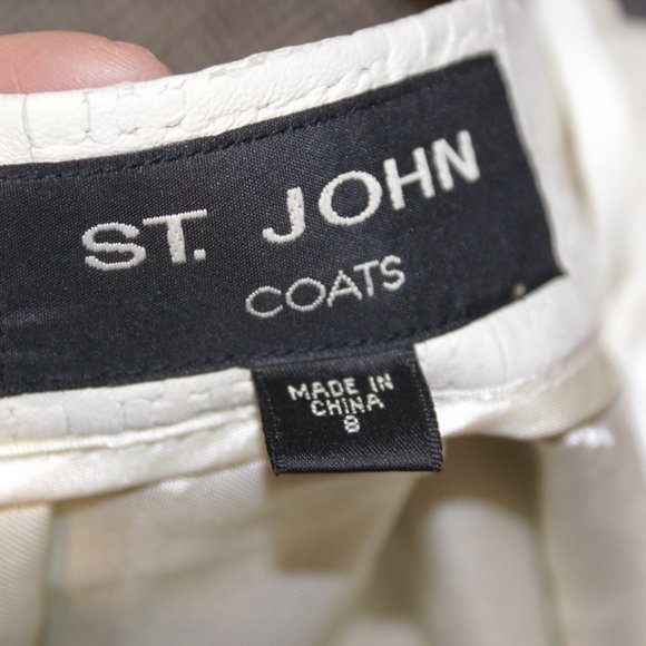 Authentic St John White Leather Suit - Picture 2 of 16